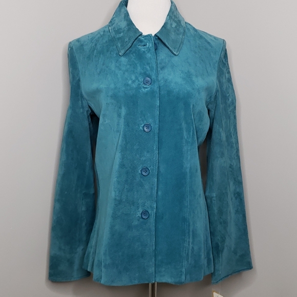Kate Hill Genuine Suede Leather Shirt Jacket Size 10 - Picture 8 of 9